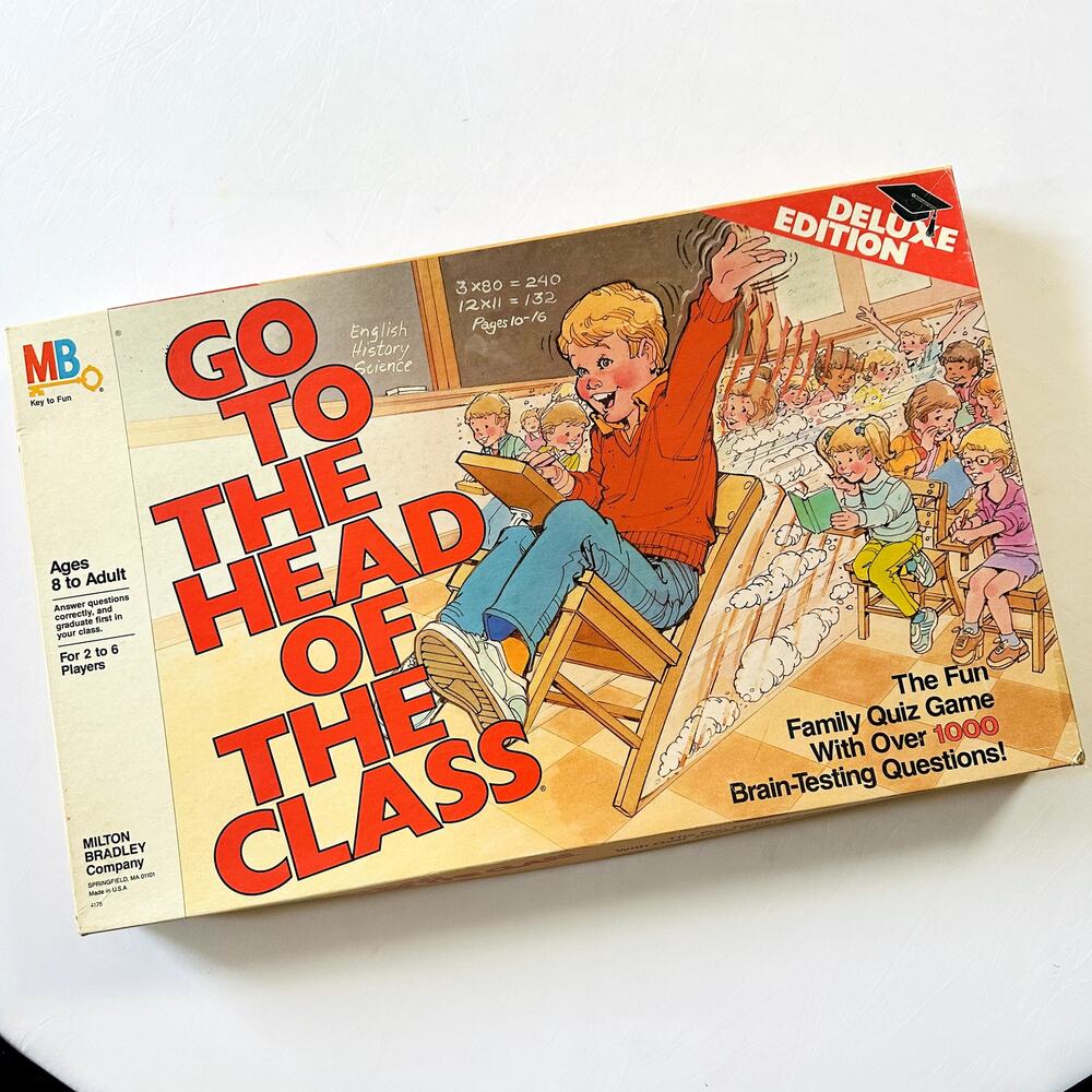 Vintage 1986 Go To The Head Of The Class Board Game Deluxe Edition